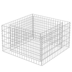 Gabion Raised Bed Silver Galvanized steel 35.4 x 35.4 x 19.7 in