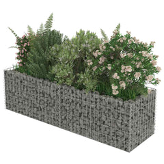 Gabion Raised Bed Silver Galvanized steel 70.9 x 19.7 x 19.7 in