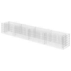 Gabion Raised Bed Silver Galvanized steel 141.7x19.7x19.7 in