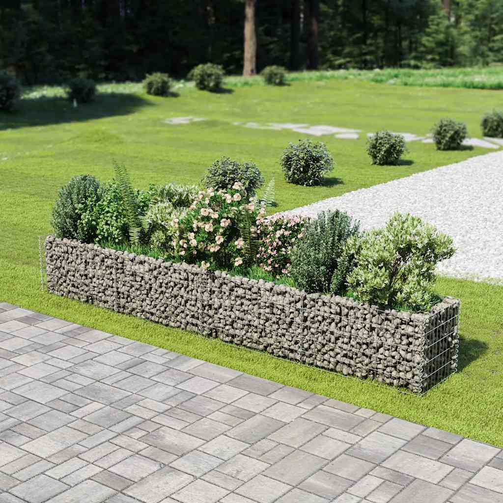 Gabion Raised Bed Silver Galvanized steel 141.7x19.7x19.7 in