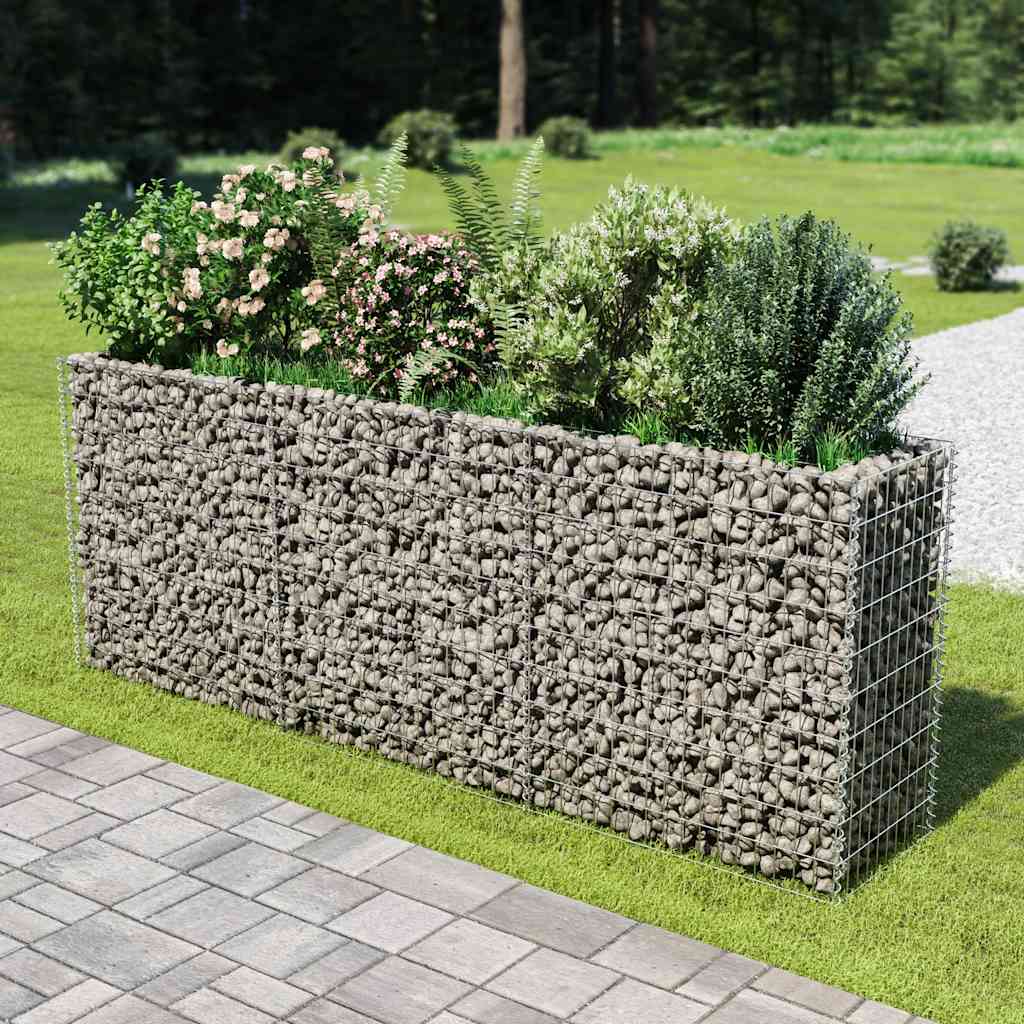 Gabion Raised Bed Silver Galvanized steel Large Durable