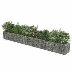 Gabion Raised Bed Silver Galvanized Steel 177.2 x 19.7 x 19.7 in