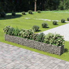 Gabion Raised Bed Silver Galvanized Steel 177.2 x 19.7 x 19.7 in