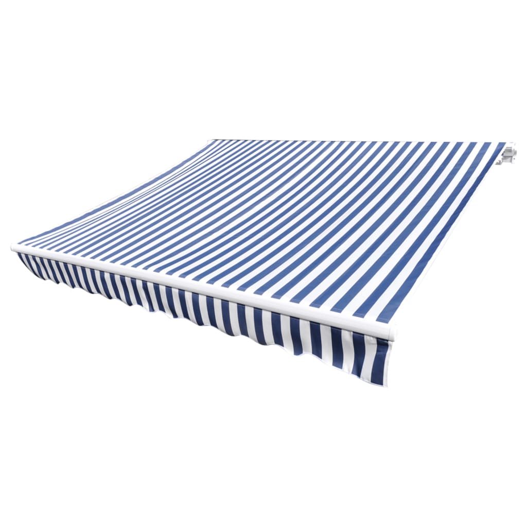 Awning Top Sunshade Canvas Blue & White 196.9x118.1