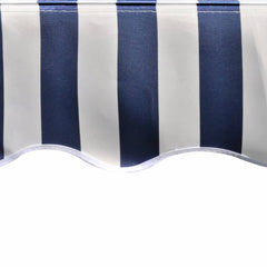 Awning Top Sunshade Canvas Blue & White 196.9x118.1