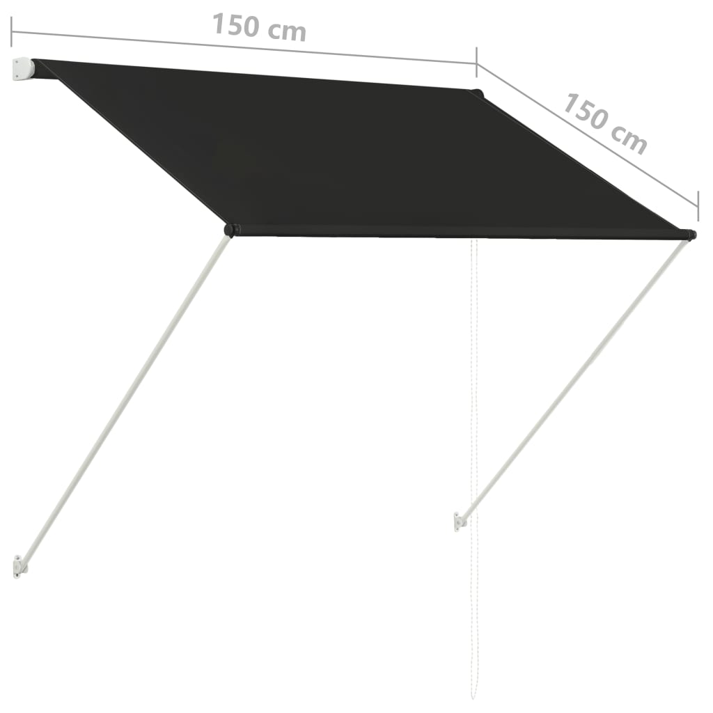 Retractable Awning 59.1x59.1 Anthracite