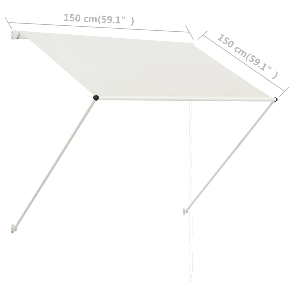 Retractable Awning 59.1x59.1 Cream