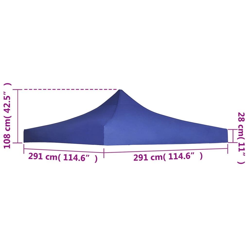 Party Tent Roof 9.8'x9.8' Blue