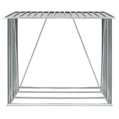 Garden Log Storage Shed Galvanized Steel 64.2x32.7x60.6 Gray