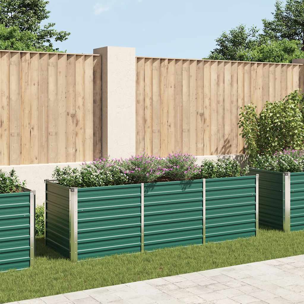 Raised Bed Green Galvanized Steel 94.5x31.5x30.3 in Raised Bed