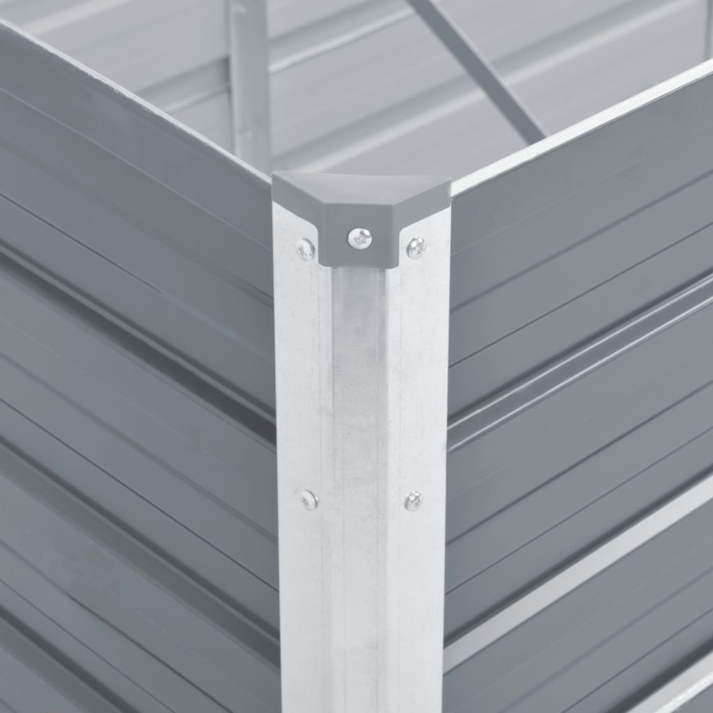 Garden Raised Bed Galvanized Steel 39.4x15.7x31.3 Gray