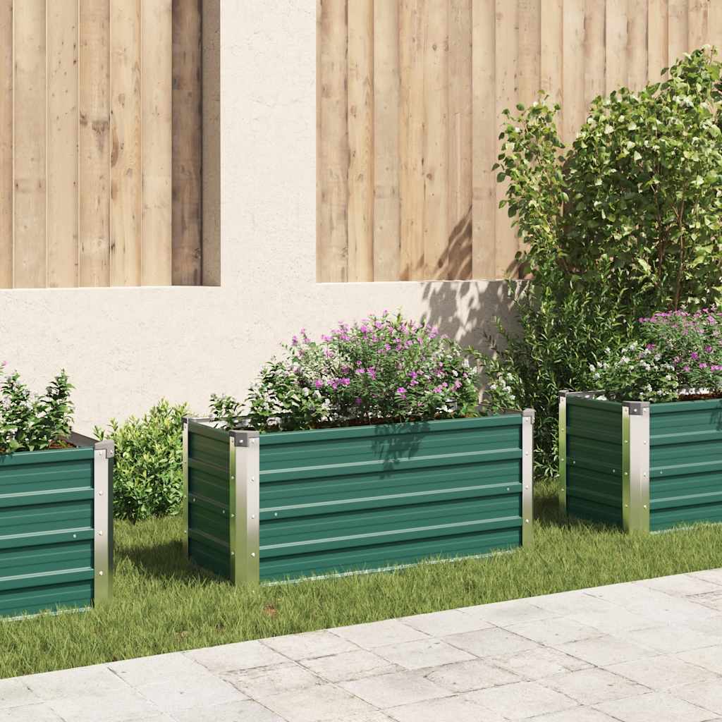 Raised Bed Green Galvanized Steel 39.4 x 15.7 x 17.7 in Durable