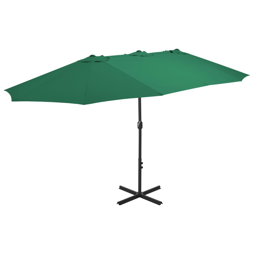 Garden Parasol Green Polyester fabric, Aluminum pole Extra large
