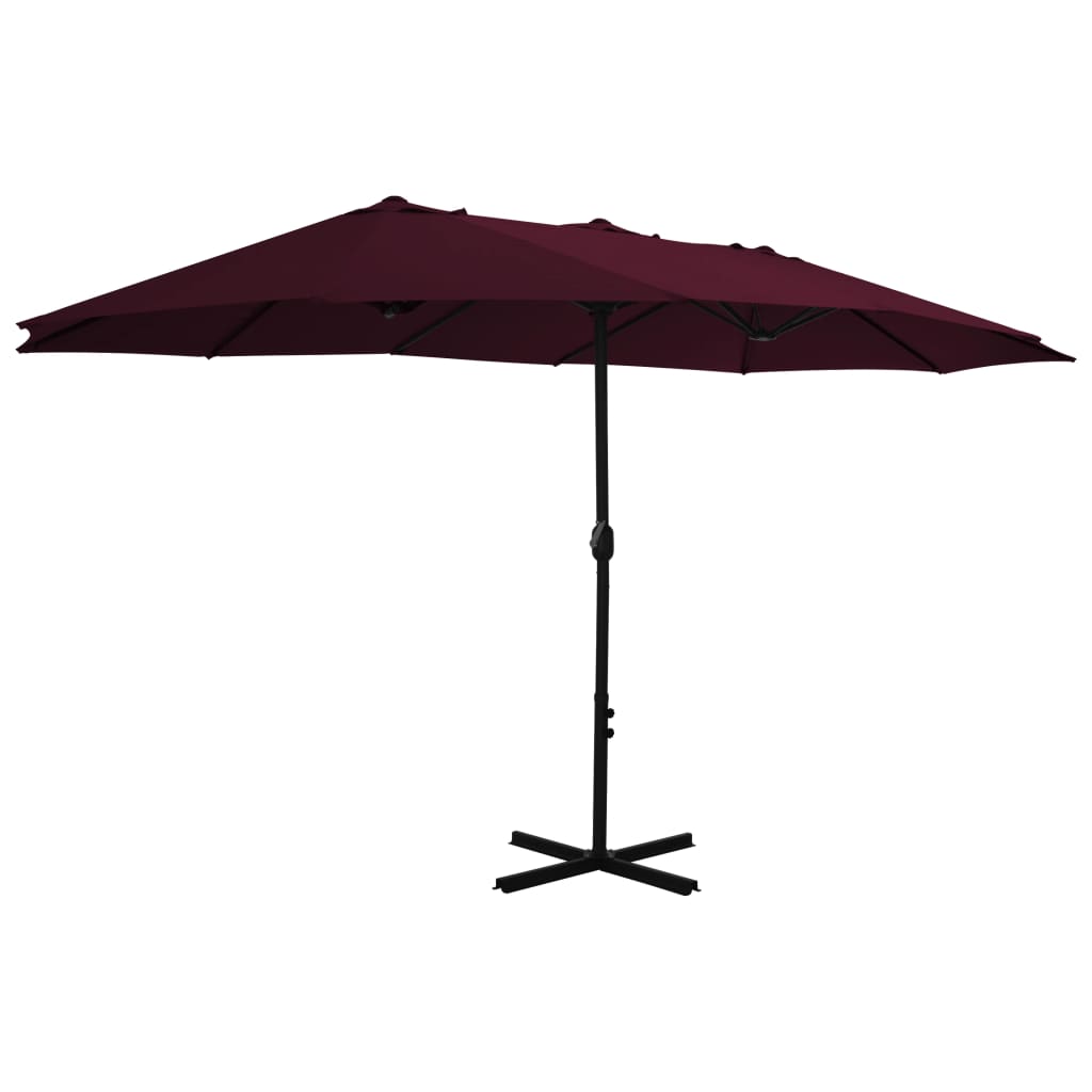Garden Parasol with Aluminum Pole 181.1x106.3 Bordeaux Red