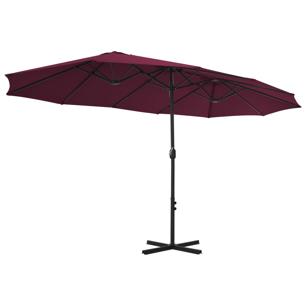 Garden Parasol with Aluminum Pole 181.1x106.3 Bordeaux Red