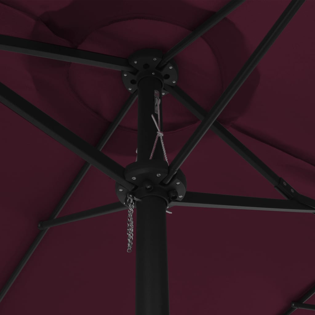 Garden Parasol with Aluminum Pole 181.1x106.3 Bordeaux Red