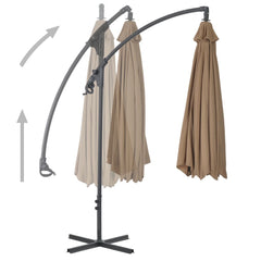 Cantilever Garden Parasol Taupe Polyester, Steel Large