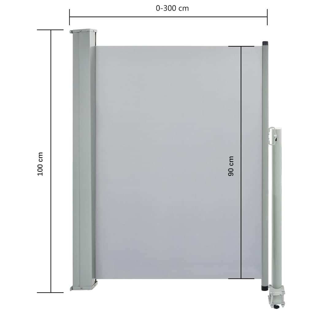 Patio Retractable Side Awning 39.4x118.1 Gray