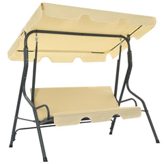 Garden Swing Bench Cream White 66.9x43.3x60.2