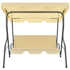Garden Swing Bench Cream White 66.9x43.3x60.2