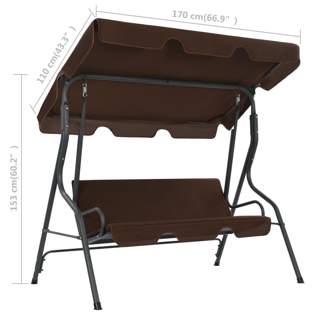 Garden Swing Bench Coffee 66.9x43.3x60.2