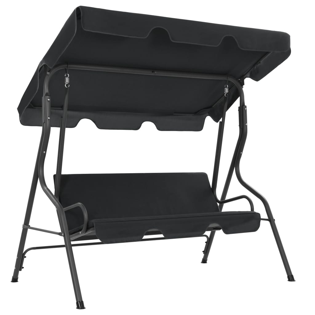 Garden Swing Chair Anthracite Powder-coated steel 66.9x43.3x60.2 in
