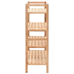 A solid walnut wood shoe rack with four latticed shelves, measuring 27.2x10.2x31.9 inches.