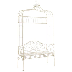 Garden Bench Antique White Wrought Iron Standard Garden Bench