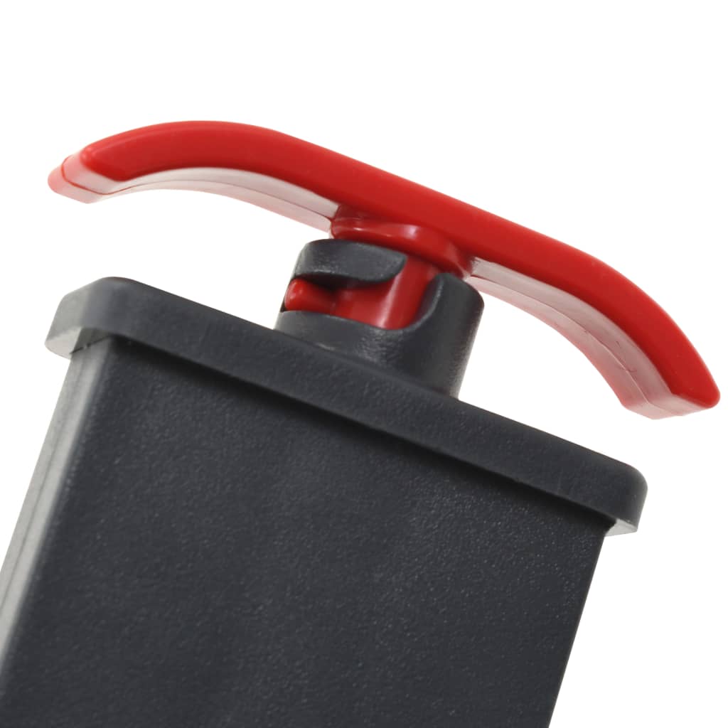 Close-up of a red-handled 1.5-inch ABS pool gate valve in black.