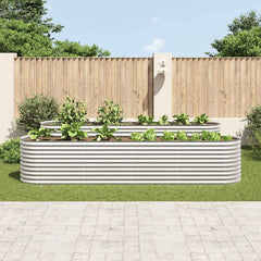 Garden Raised Bed Silver Galvanized Steel Large Tough