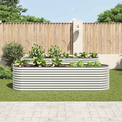 Garden Raised Bed Silver Galvanized Steel 126.0 x 31.5 x 31.9 in