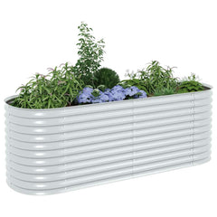 Garden Raised Bed Silver Galvanized steel Large Durable