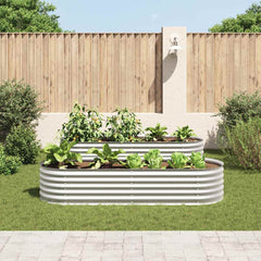 Garden Raised Bed Silver Galvanized Steel Large Durable