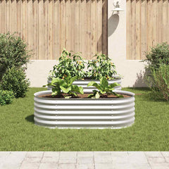 Garden Raised Bed Silver Galvanized steel Large Durable