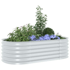Garden Raised Bed Silver Galvanized steel Large Durable
