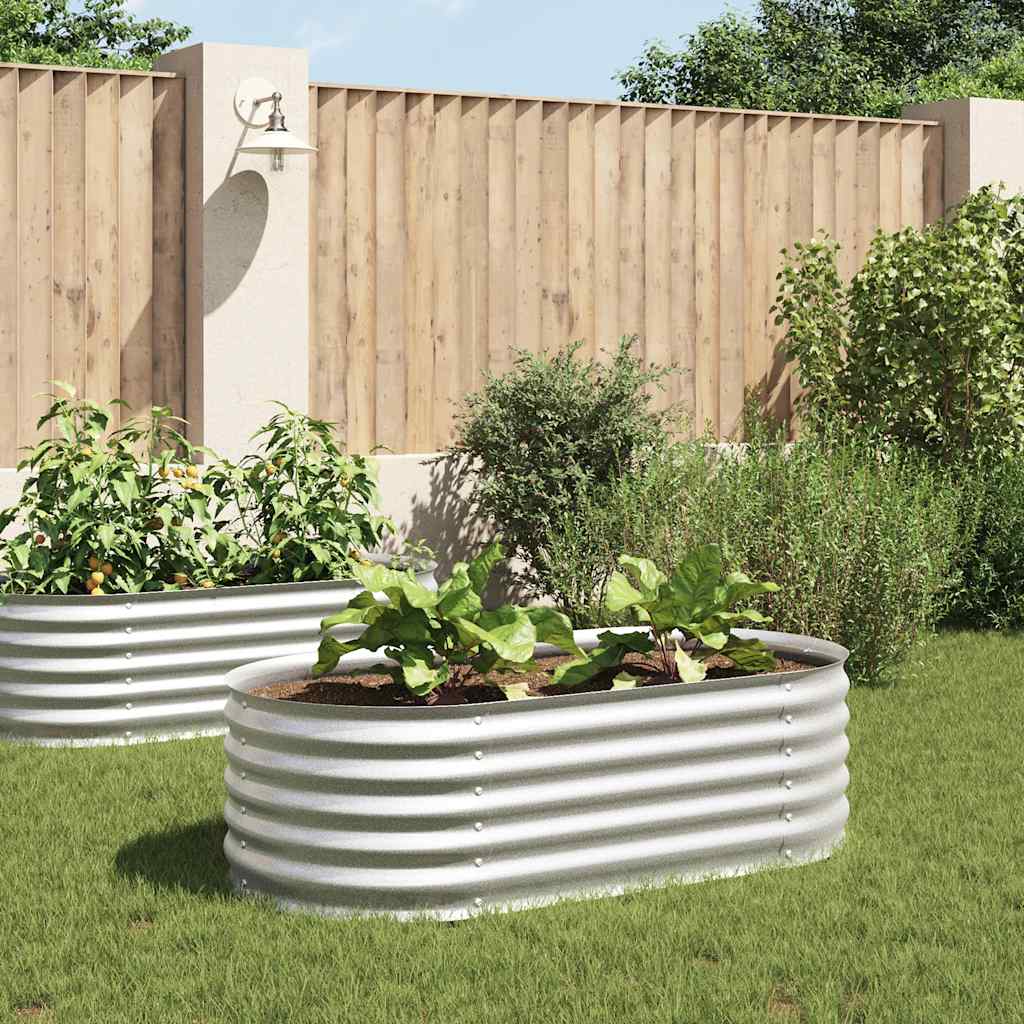 Garden Raised Bed Silver Galvanized steel Large Durable