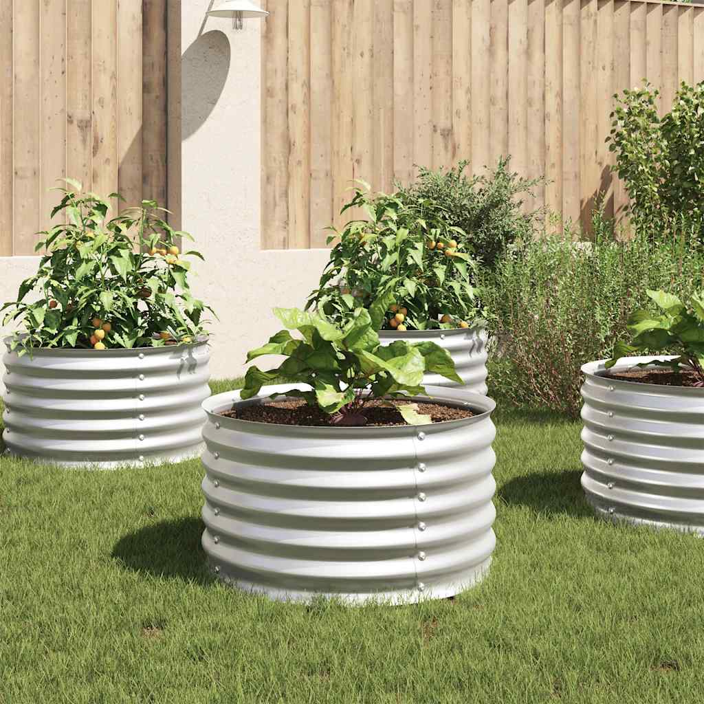 Garden Raised Bed Silver Galvanized Steel