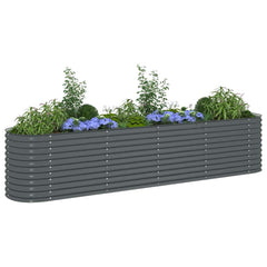 Garden Raised Bed Grey Galvanized Steel 157.5 x 31.5 x 31.9 in