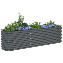 Garden Raised Bed Grey Galvanized Steel 126.0 x 31.9 x 31.9 in