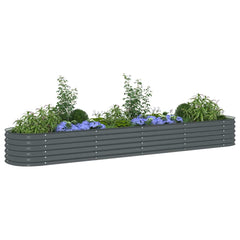 Garden Raised Bed Grey Galvanized Steel Extra Large Sturdy