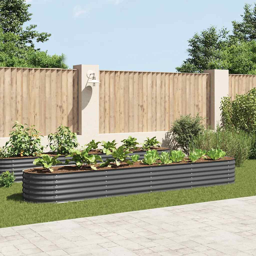 Garden Raised Bed Grey Galvanized Steel Extra Large Sturdy