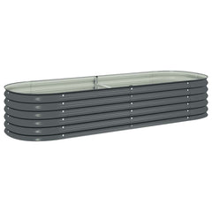 Garden Raised Bed Gray Galvanized Steel Large Durable