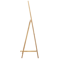 Freestanding solid oak wood mirror, 18.8x18.3x59 inches, with natural grain frame.