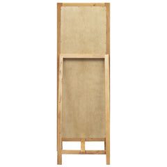 Freestanding full-length mirror with solid oak wood frame and natural grain finish.