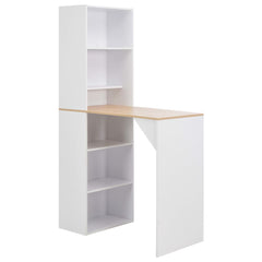 Bar Table White, Natural Engineered wood 45.3 x 23.2 x 78.7 in