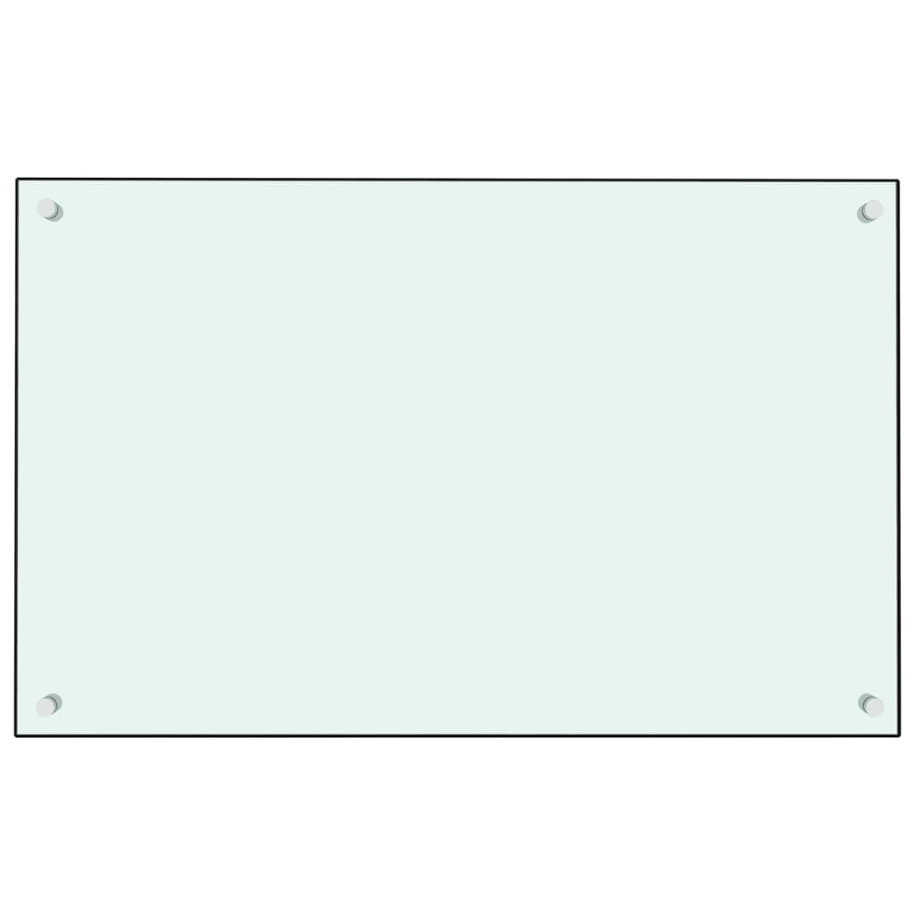 White tempered glass kitchen backsplash 31.5"x19.7" with mounting hardware and heat resistance