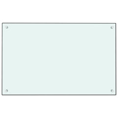 White tempered glass kitchen backsplash 31.5"x19.7" with mounting hardware and heat resistance
