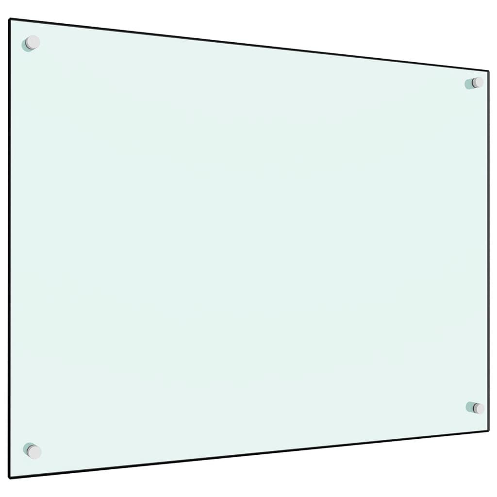 White tempered glass kitchen backsplash, 31.5"x23.6", with a sleek, easy-to-clean surface.