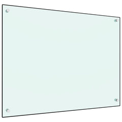 White tempered glass kitchen backsplash, 31.5"x23.6", with a sleek, easy-to-clean surface.