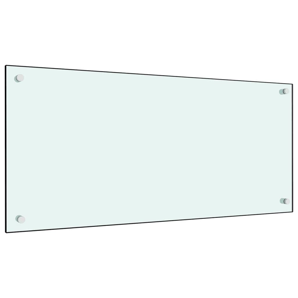 White tempered glass kitchen backsplash, 35.4x15.7 inches, heat and scratch resistant.